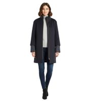 Completo elegante da donna 2 pezzi: cappotto in lana e piumino 2 in 1 con fibre riciclate, 934964, blu notte