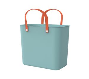 Nachhaltige Rotho Multibag ALBULA 25L Ocean-Bound Plastic Tragetasche Einkaufskorb 7670987 Himmelblau/Orange