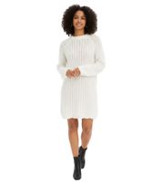 Abito in maglia da donna con maniche a campana, fiocco in raso e paillettes - Mini abito 926762 Bianco