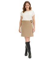 Jupe courte élégante pour femme, motif chevrons, coupe asymétrique, disponible en grandes tailles, réf. 961355 Beige