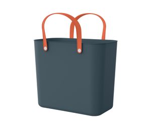 Nachhaltige Rotho Multibag ALBULA 25L Ocean-Bound Plastic Tragetasche Einkaufskorb 7670987 Navy blau/Orange