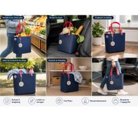 Nachhaltige Rotho Multibag ALBULA 25L Ocean-Bound Plastic Tragetasche Einkaufskorb 7670987 Navy blau/Orange