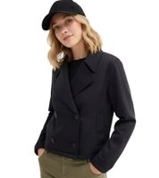 Elegante giacca da donna per la mezza stagione con cappuccio removibile 969863 Nero/Grigio