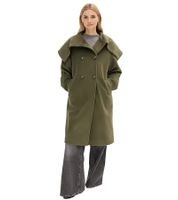 Manteau femme facile d'entretien aspect laine, veste oversize mi-saison verte 952474