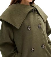 Manteau femme facile d'entretien aspect laine, veste oversize mi-saison verte 952474