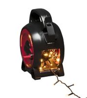 Konstsmide Weihnachtsbeleuchtung für den Außenbereich Lichterkette auf Kabeltrommel 7 Meter 100 LEDs Bernsteinfarben IP44 wasserdicht Schwarz/Rot