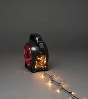 Konstsmide Weihnachtsbeleuchtung für den Außenbereich Lichterkette auf Kabeltrommel 7 Meter 100 LEDs Bernsteinfarben IP44 wasserdicht Schwarz/Rot