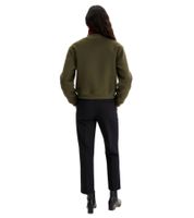 Giacca blouson da donna effetto lana, facile da lavare, con bottoni decorativi, taglie forti, 973668 Verde