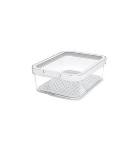 Rotho CAUMA Kühlschrankorganizer 1,2 Liter Stapelbare Frischebox mit Deckel 7624952 Transparent/Weiß