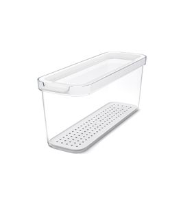 Rotho CAUMA Kühlschrankorganizer 2 Liter Stapelbare Frischebox mit Deckel 9022885Transparent/Weiß