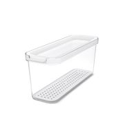 Rotho CAUMA Kühlschrankorganizer 2 Liter Stapelbare Frischebox mit Deckel 9022885Transparent/Weiß