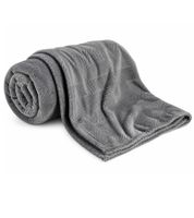 Kuschel-Decke Oeko-Tex zertifiziert - Standard 100 Mikrofaser-Decke ca. 150x200cm Dunkelgrau, Blau, Rot oder Hellgrau
