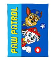 Nickelodeon PAW PATROL Kids' Blanket with Logo, Lettering, and Characters – Soft Throw Blanket (130x170 cm) – Blue