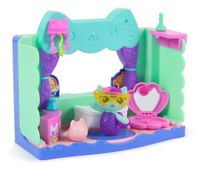 10-Piece GABBY'S DOLLHOUSE Toy Set: Spa-tastic Bathroom for the Dollhouse – Pink/Turquoise/Multicolor