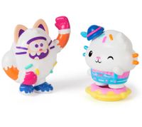2-teiliges GABBY`S DOLLHOUSE Spielzeug-Set Cakey Cat und Cookie Bobby Figuren mit Accessoires Pink/Türkis/Bunt
