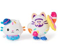 2-teiliges GABBY`S DOLLHOUSE Spielzeug-Set Cakey Cat und Cookie Bobby Figuren mit Accessoires Pink/Türkis/Bunt