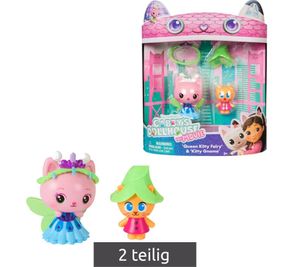 2-teiliges GABBY`S DOLLHOUSE Spielzeug-Set Queen Kitty Fairy und Kitty Gnome Figuren mit Accessoires Pink/Türkis/Bunt