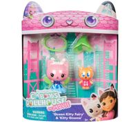 2-teiliges GABBY`S DOLLHOUSE Spielzeug-Set Queen Kitty Fairy und Kitty Gnome Figuren mit Accessoires Pink/Türkis/Bunt