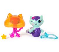 2-teiliges GABBY`S DOLLHOUSE Spielzeug-Set MerCat und Kitty Jellyfish Figuren mit Accessoires Pink/Türkis/Bunt