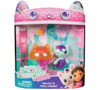 2-teiliges GABBY`S DOLLHOUSE Spielzeug-Set MerCat und Kitty Jellyfish Figuren mit Accessoires Pink/Türkis/Bunt