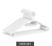 Ensemble de 10 cintres Household International avec surface antidérapante, cintres de penderie blancs 8744838