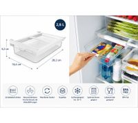 Rotho CAUMA Kühlschrankorganizer Schublade 2,6L Kühlschrankbox Frischebox 9556204 Transparent/Weiß