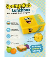 SpongeBob Schwammkopf Brotdose mit buntem SpongeBob-Motiv Brot-Aufbewahrungsbox ca. 1,4 Liter Gelb