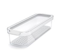 Organizador para nevera Rotho CAUMA 1,15 litros – Caja de conservación apilable con tapa 9117980 – Transparente/Blanco