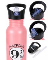Harry Potter Trinkflasche „Hogwarts Express“ oder „Back to Hogwarts“ 500 ml Edelstahl Trinkflasche im magischen Design Rosa oder Grau