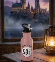 Botella de agua de Harry Potter – "Hogwarts Express" o "Back to Hogwarts" – Botella de acero inoxidable de 500 ml con diseño mágico (Rosa o Gris)