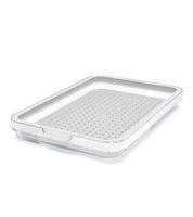 Organizador de refrigerador Rotho CAUMA de 1.3 litros, apilable, con tapa, 9554102, transparente/blanco