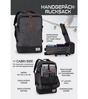 Worldpack Bestway Cabin Pro Daypack 54 cm Handgepäck-Rucksack mit 15" Laptopfach 50L Dunkelgrau oder Hellgrau