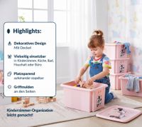 Boîte de rangement keeeper Karolina « Minnie Mouse » avec couvercle, empilable, 15 L, 9575785 Rose Nordique
