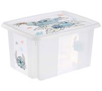 Boîte de rangement keeeper Karolina « Stitch » avec couvercle, empilable, 15 L, 9575479, blanc/transparent