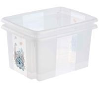 Boîte de rangement keeeper Karolina « Stitch » avec couvercle, empilable, 15 L, 9575479, blanc/transparent