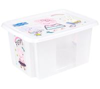 Boîte de rangement keeeper Karolina « Peppa Pig » avec couvercle, empilable, 15 L, 9575388, blanc/transparent