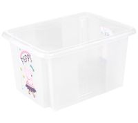 Boîte de rangement keeeper Karolina « Peppa Pig » avec couvercle, empilable, 15 L, 9575388, blanc/transparent