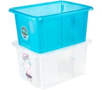 Boîte de rangement keeeper Karolina « Peppa Pig » avec couvercle, empilable, 15 L, 9575388, blanc/transparent
