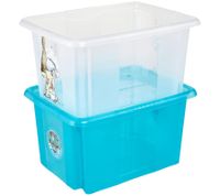 Boîte de rangement keeeper Karolina « Pat' Patrouille » avec couvercle, empilable, 15 L, 9574882, bleu/transparent