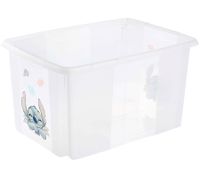 Boîte de rangement keeeper Karolina « Stitch » avec couvercle, empilable, 45 L, 9575281, blanc/transparent
