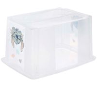 Boîte de rangement keeeper Karolina « Stitch » avec couvercle, empilable, 45 L, 9575281, blanc/transparent
