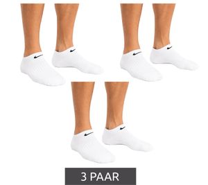 3 pares de calcetines unisex de algodón NIKE Everyday Cush, calcetines deportivos sencillos, calcetines de entrenamiento, calcetines de algodón, medias SX7673-100 blancos