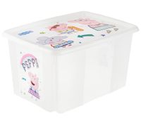 Boîte de rangement keeeper Karolina « Peppa Pig » avec couvercle, empilable, 45 L, 9572190, blanc/transparent