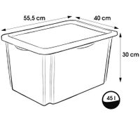 Boîte de rangement keeeper Karolina « Peppa Pig » avec couvercle, empilable, 45 L, 9572190, blanc/transparent