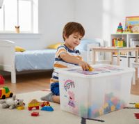 Boîte de rangement keeeper Karolina « Peppa Pig » avec couvercle, empilable, 45 L, 9572190, blanc/transparent