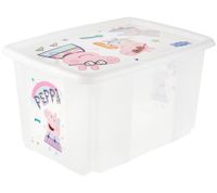 Boîte de rangement keeeper Karolina « Peppa Pig » avec couvercle, empilable, 45 L, 9572190, blanc/transparent