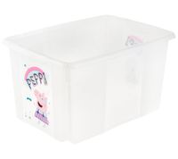 Boîte de rangement keeeper Karolina « Peppa Pig » avec couvercle, empilable, 45 L, 9572190, blanc/transparent