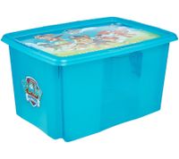 Boîte de rangement keeeper Karolina « Pat' Patrouille » avec couvercle, empilable, 45 L, 9575184, bleu/transparent