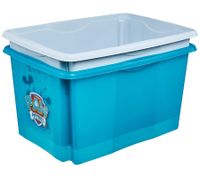 Boîte de rangement keeeper Karolina « Pat' Patrouille » avec couvercle, empilable, 45 L, 9575184, bleu/transparent