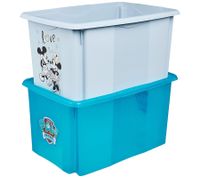 Boîte de rangement keeeper Karolina « Pat' Patrouille » avec couvercle, empilable, 45 L, 9575184, bleu/transparent